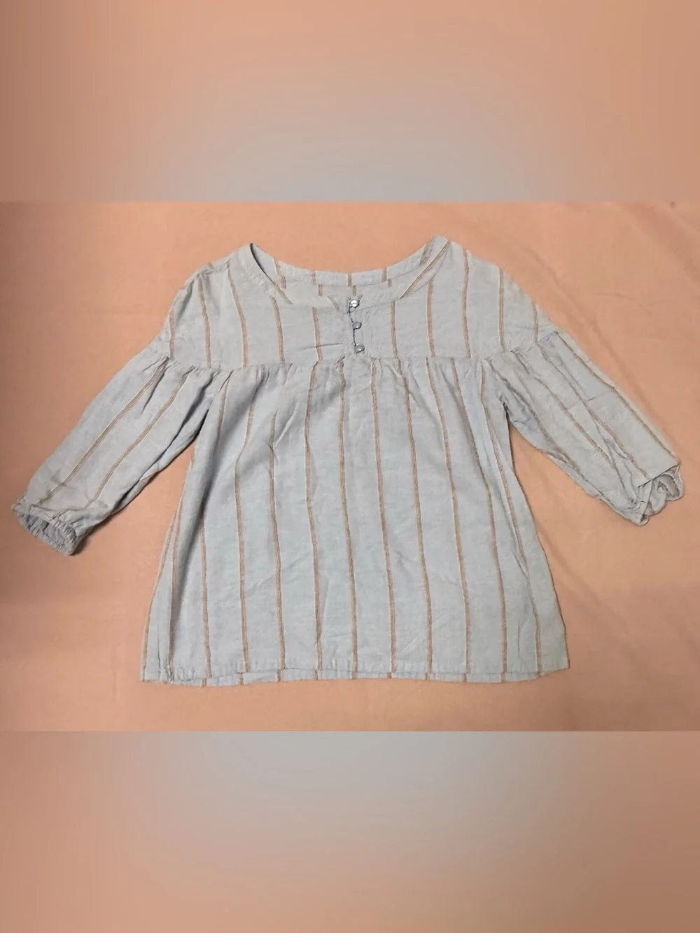Old Navy Girls Blue Striped Babydoll Blouse XL